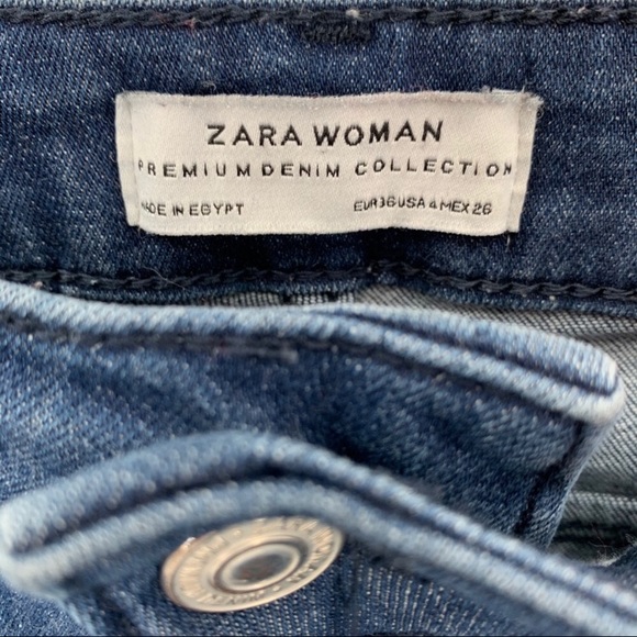 Zara exposed button fly high rise ankle jeans - Picture 4 of 5